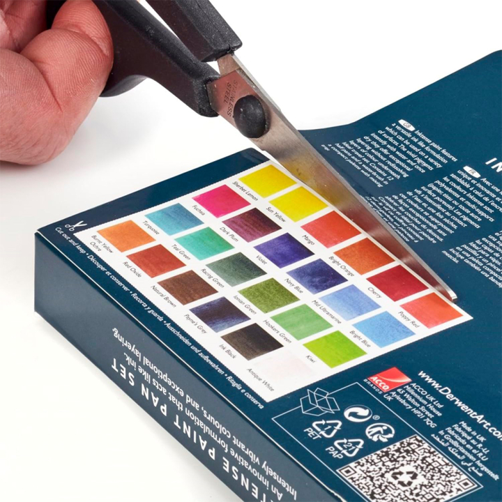 Encre aquarellable Inktense 24 demi-godets - Derwent - Rougier et Plé