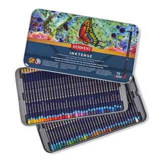 Crayon d'encre aquarellable Inktense Boîte métal 72 pcs - Derwent - Rougier et Plé