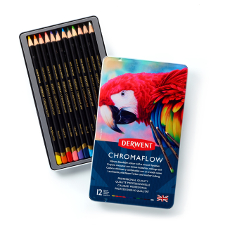 Crayon de couleur Chromaflow Boîte métal 12 pcs - Derwent - Rougier et Plé