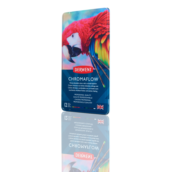 Crayon de couleur Chromaflow Boîte métal 12 pcs - Derwent - Rougier et Plé