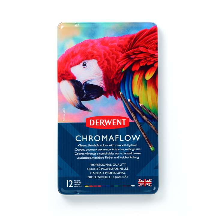 Crayon de couleur Chromaflow Boîte métal 12 pcs - Derwent - Rougier et Plé