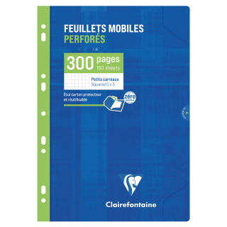 Feuillets mobiles-blanc A4 petits carreaux 300 pages - Clairefontaine - Rougier et Plé