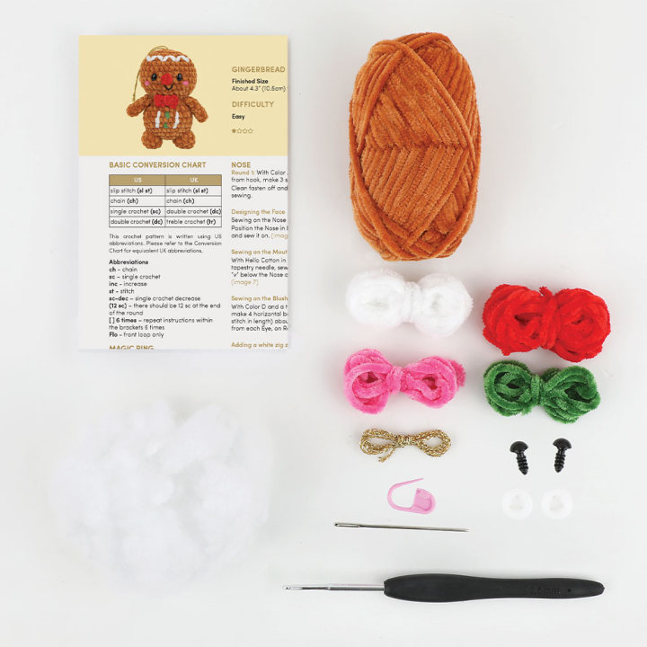 Kit crochet Amigurumi Fred le pain d'épice - DMC - Rougier et Plé