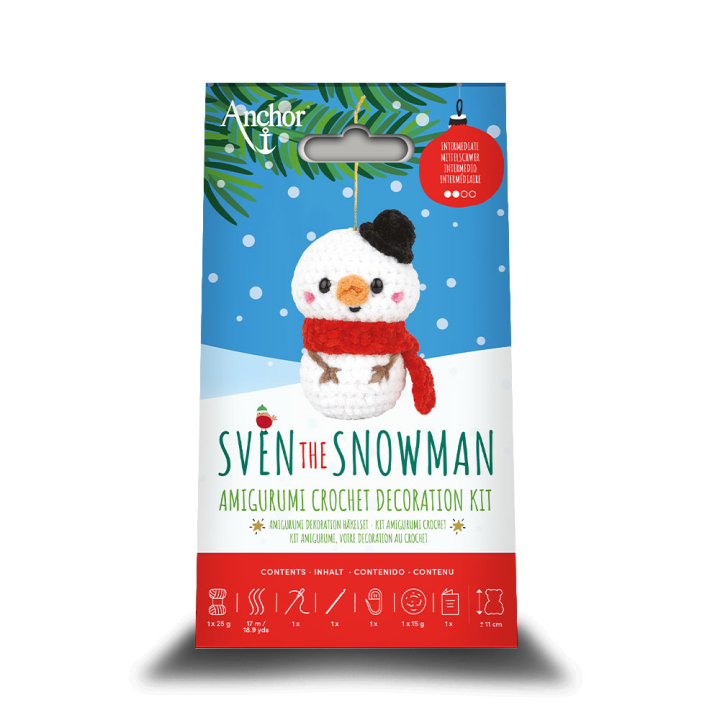Kit crochet Amigurumi Sven le bonhomme de neige - DMC - Rougier et Plé