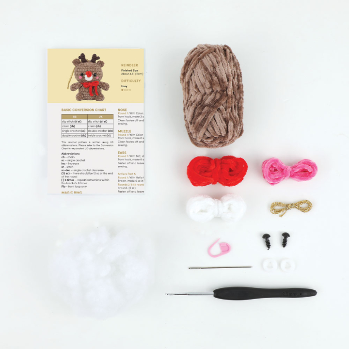 Kit crochet Amigurumi Ru le renne - DMC - Rougier et Plé