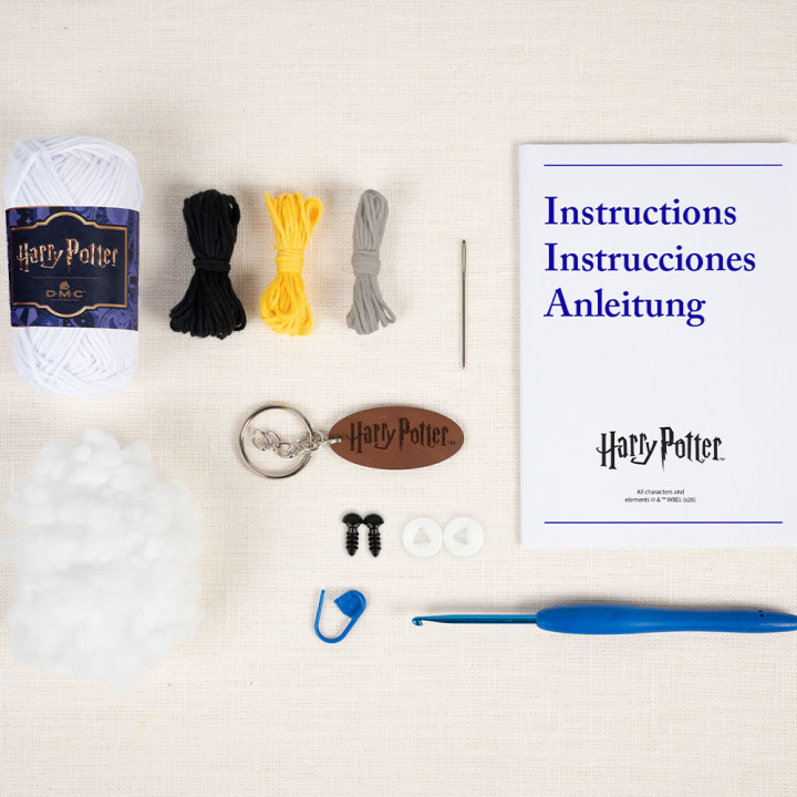 Kit crochet Amigurumi Porte clé Hedwige - DMC - Rougier et Plé