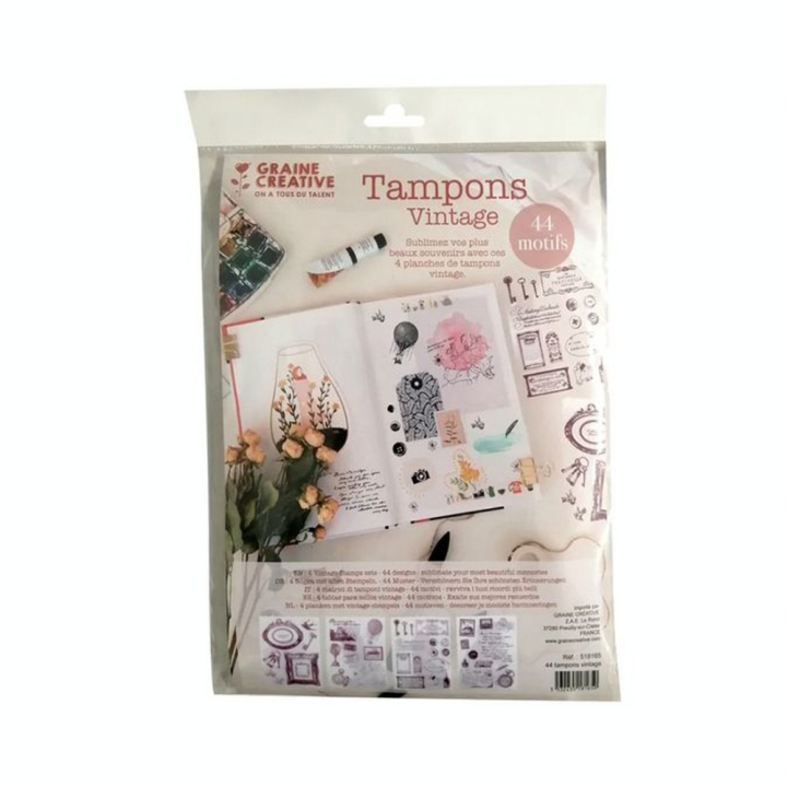 Tampons Transparents Vintage 44 pcs - Graine Créative - Rougier et Plé