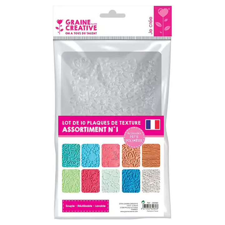Lot de 10 plaques de texture n°1 - Graine Créative - Rougier et Plé