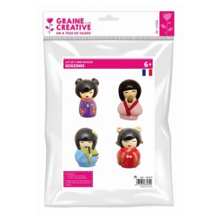 Lot de 4 minis moules kokeshi - GRaine Créative - Rougier et Plé