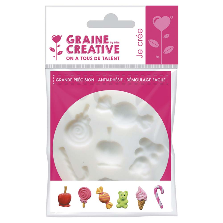 Moule en silicone pour miniatures thème bonbons - Graine Créative - Rougier et Plé