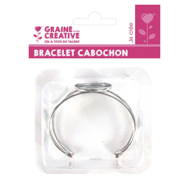 Bracelet Cabochon Rond Argenté - Graine Créative - Rougier et Plé