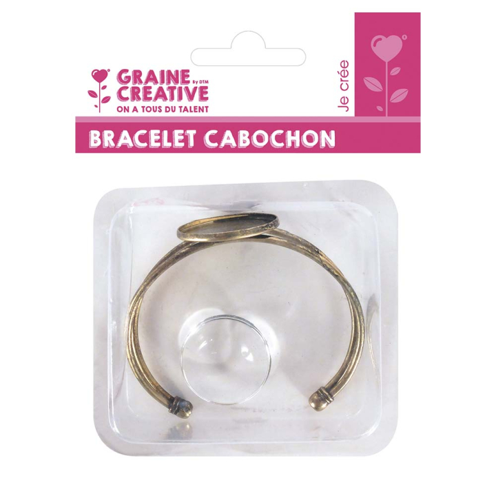 Bracelet Cabochon Rond Bronze - Graine Créative - Rougier et Plé