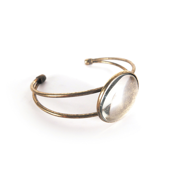 Bracelet Cabochon Rond Bronze - Graine Créative - Rougier et Plé