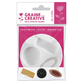 Moule en silicone  thème biscuit et gaufrette - Graine Créative - Rougier et Plé