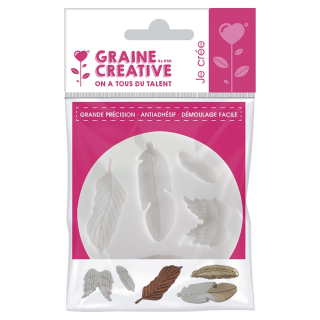 Moule en silicone  thème plume - Graine Créative - Rougier et Plé
