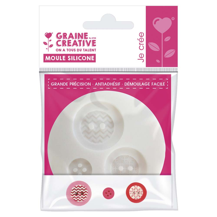 Moule en silicone  thème bouton géométrique - Graine Créative - Rougier et Plé