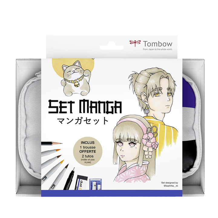 Set de dessin Manga MONO 8 pcs + Trousse - Tombow - Rougier et Plé