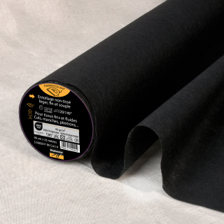 Toile noire thermocollante non-tissée 40gr/m² - Vendu au mètre - Stéphanoise & Médiac - Rougier et Plé