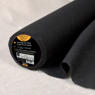 Toile noire thermocollante non-tissée 50gr/m² - Vendu au mètre - Stéphanoise & Médiac - Rougier et Plé