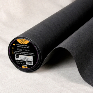 Toile noire thermocollante non-tissée 65gr/m² - Vendu au mètre - Stéphanoise & Médiac - Rougier et Plé