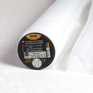Toile blanche thermocollante non-tissée armée 45gr/m² - Vendu au mètre - Stéphanoise & Médiac - Rougier et Plé