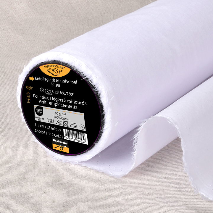 Toile thermocollante tissée en coton 90gr/m² - Vendu au mètre - Stéphanoise & Médiac - Rougier et Plé