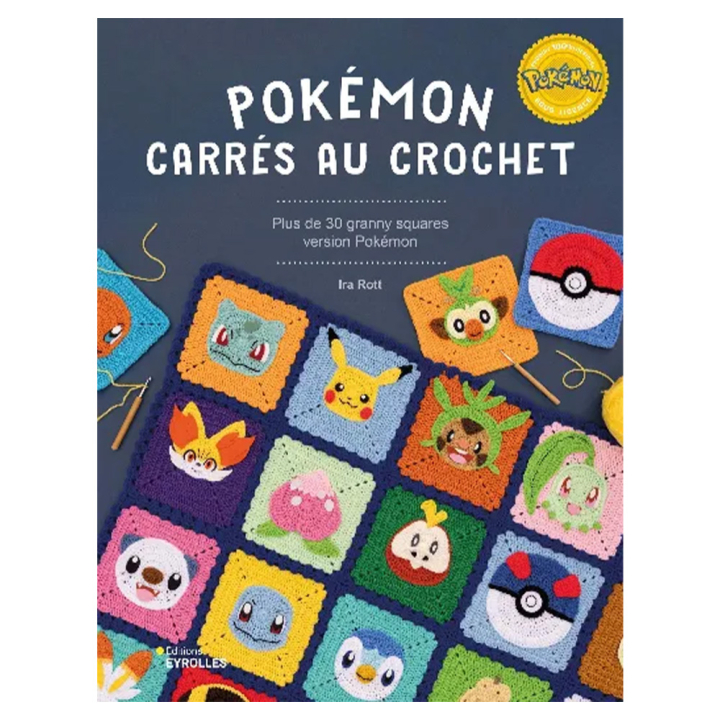 Livre Pokémon Carrés au crochet - Eyrolles - Rougier et Plé