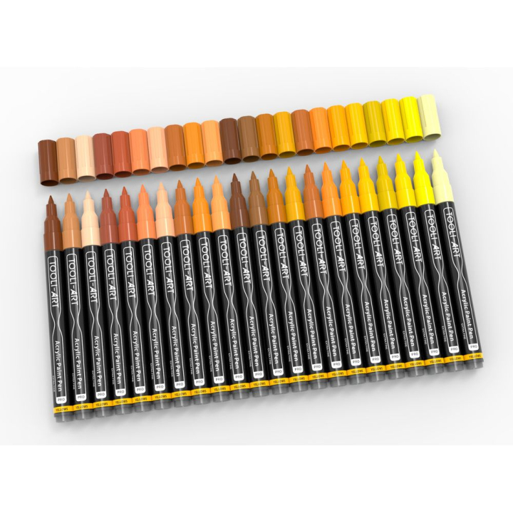 Feutre acrylique Pro color Set Jaune 0,7 mm 22 pcs - Tooli-Art - Rougier et Plé