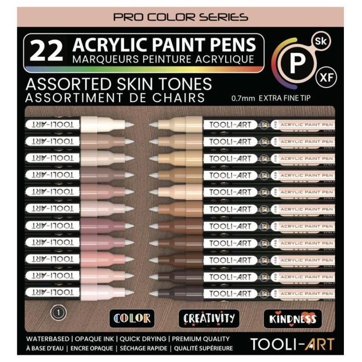 Feutre acrylique Pro color Set Chair 0,7 mm 22 pcs - Tooli-Art - Rougier et Plé