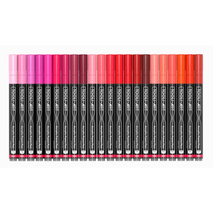 Feutre acrylique Pro color Set Rouge 0,7 mm 22 pcs - Tooli-Art - Rougier et Plé