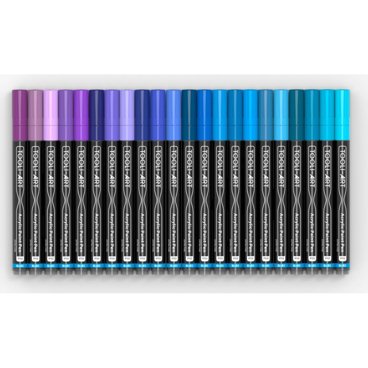 Feutre acrylique Pro color Set Bleu 0,7 mm 22 pcs - Tooli-Art - Rougier et Plé