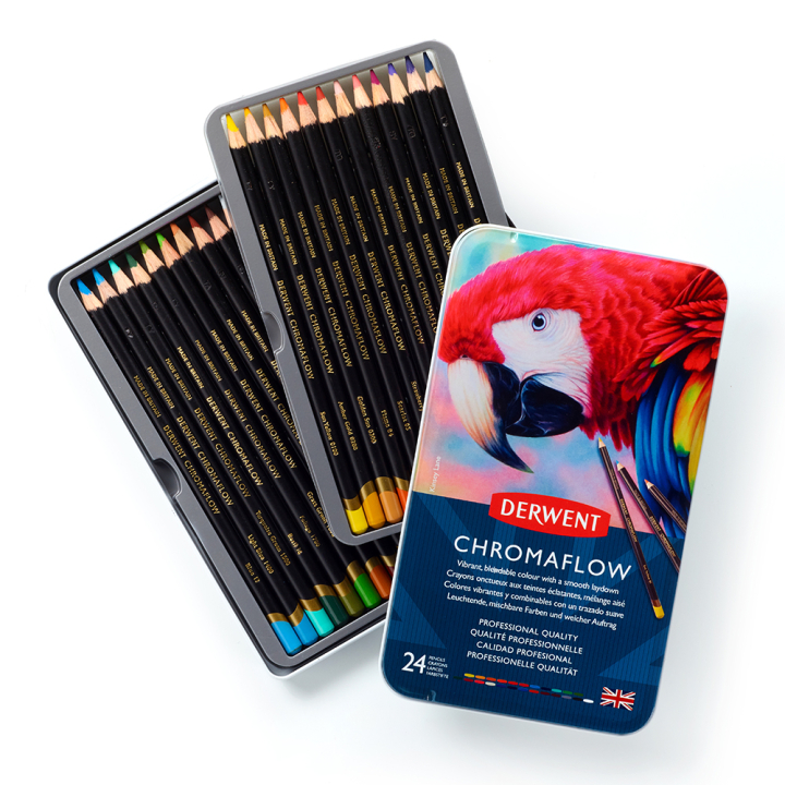 Crayon Chromaflow Boîte 24 pcs - Derwent - Rougier et Plé