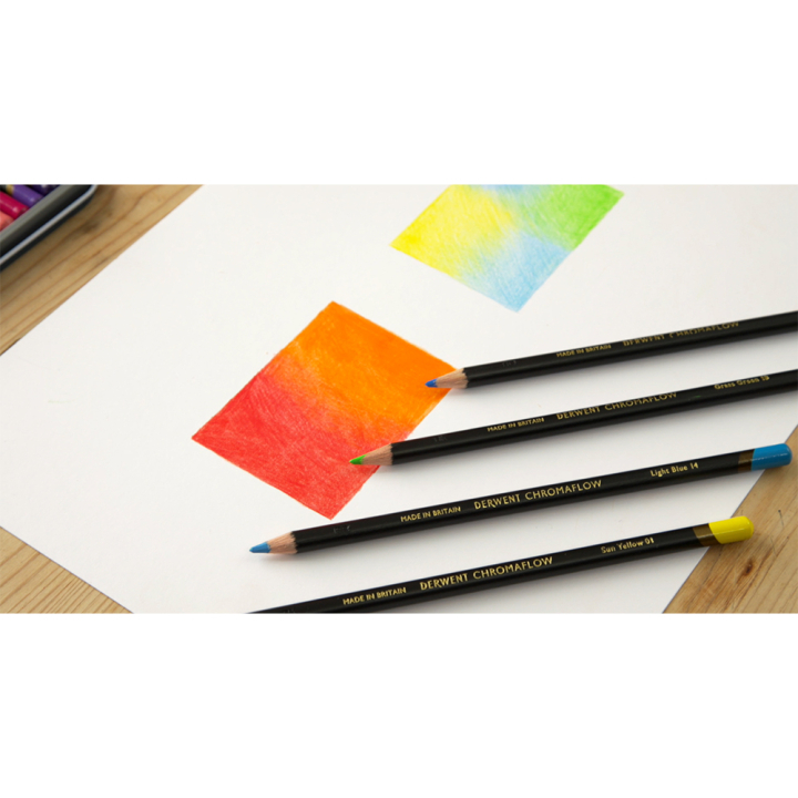 Crayon Chromaflow Boîte 24 pcs - Derwent - Rougier et Plé