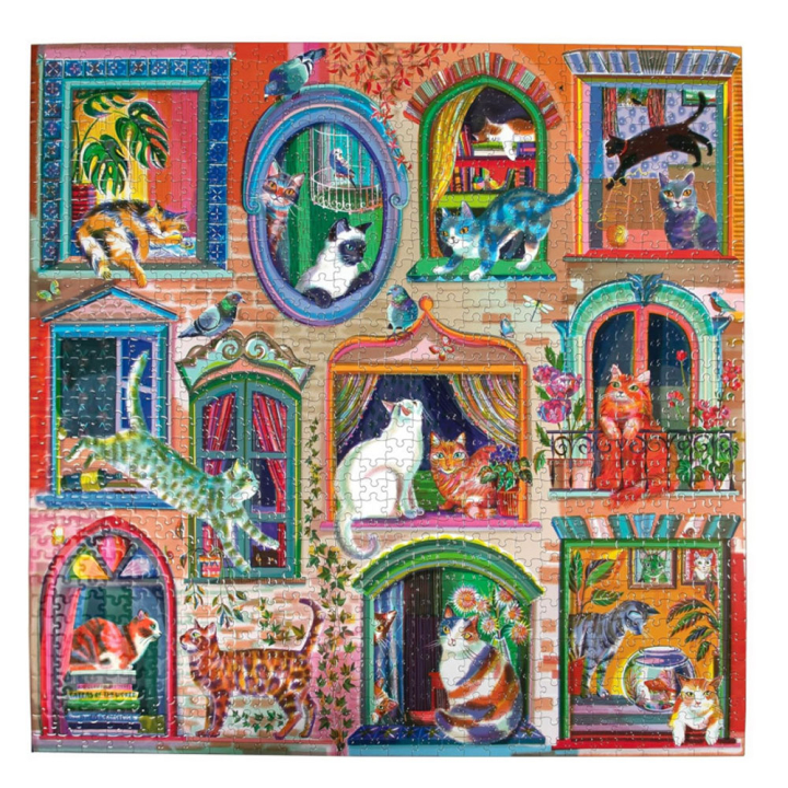 Puzzle 1000 pièces Cats in windows - EEBOO - Rougier et Plé