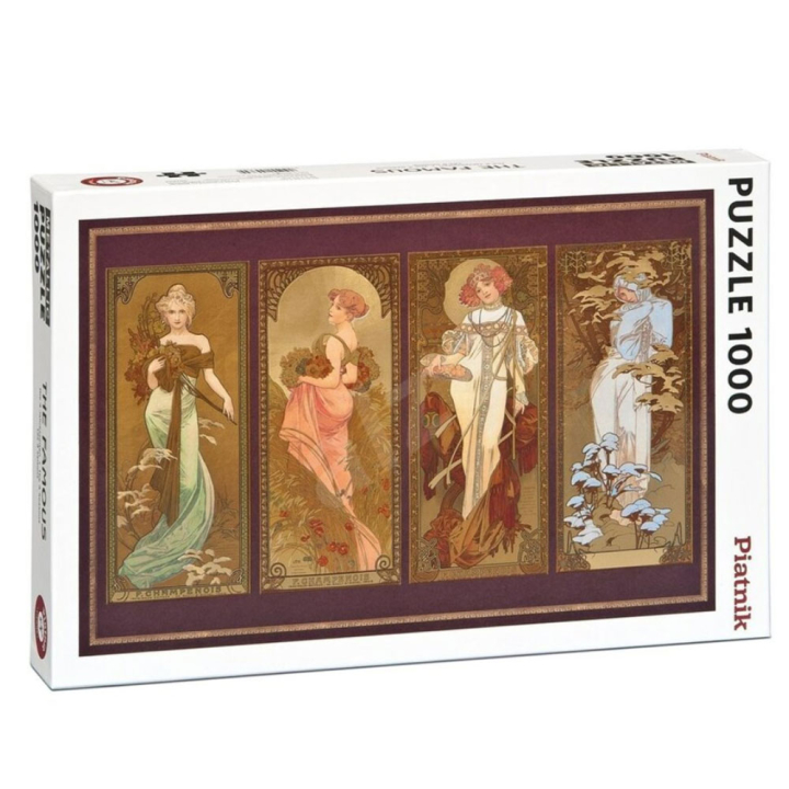 Puzzle 1000 pièces Mucha metalique 4 saisons - Piatnik - Rougier et Plé