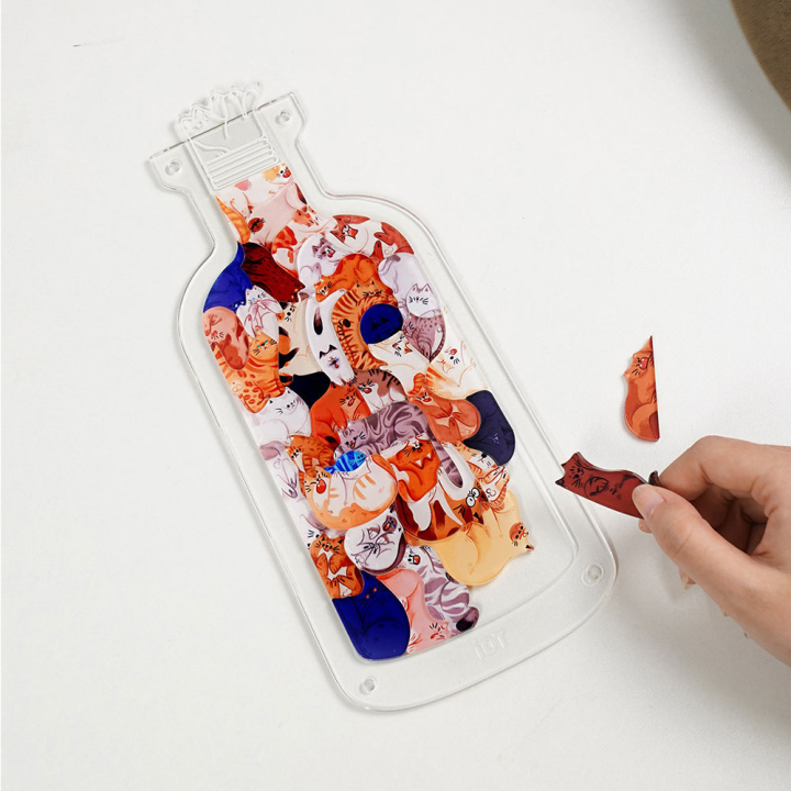 Puzzle casse-tête acrylique Pets in the bottle Cat 42 pièces - TOI World - Rougier et Plé