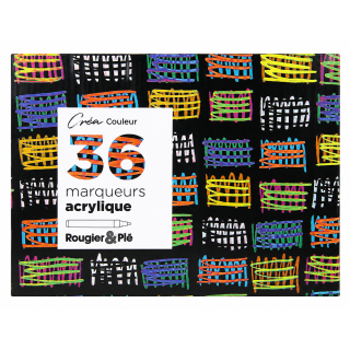 Marqueurs acryliques Créa boîte 36 pcs - Rougier&Plé - Rougier et Plé