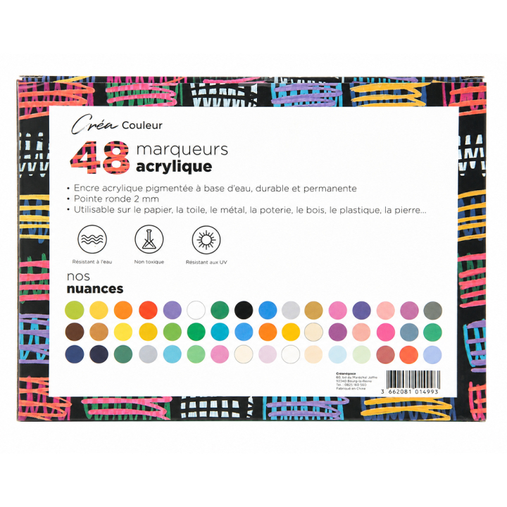 Marqueurs acryliques Créa boîte 48 pcs - Rougier&Plé - Rougier et Plé