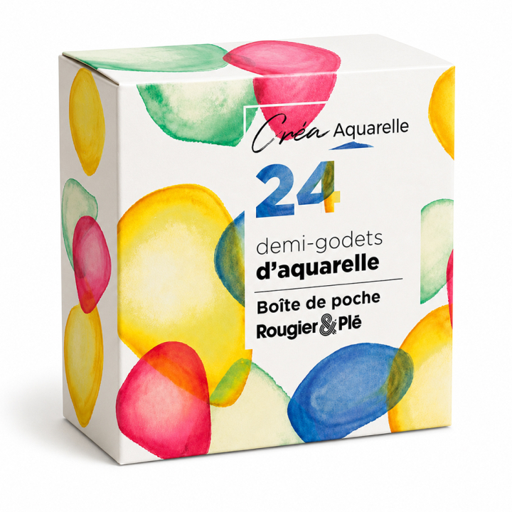 Aquarelle Boîte de voyage 24 demi-godets - Rougier&Plé - Rougier et Plé