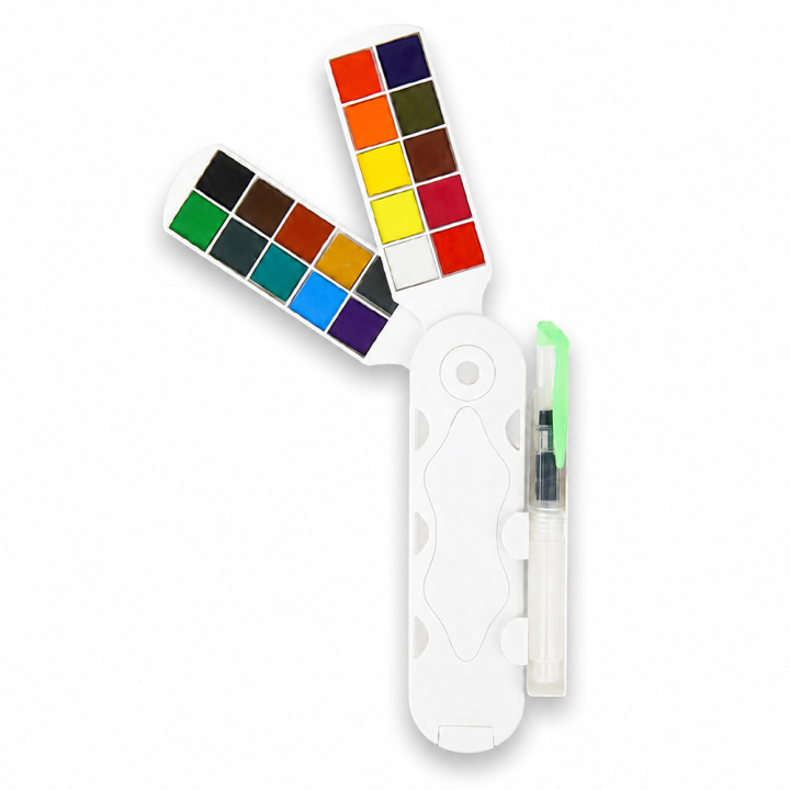 Aquarelle éventail chromatique 20 couleurs + pinceau - Rougier&Plé - Rougier et Plé