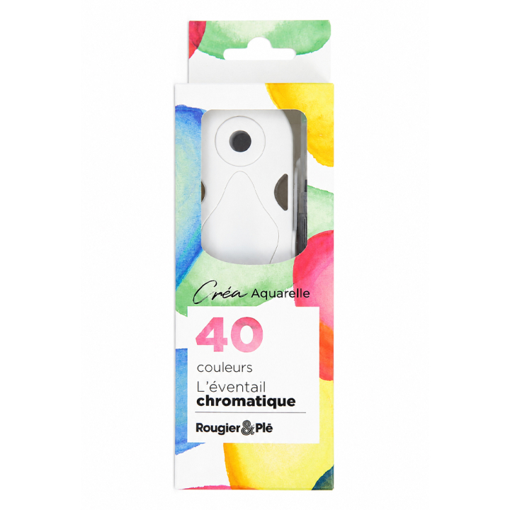 Aquarelle éventail chromatique 40 couleurs + pinceau - Rougier&Plé - Rougier et Plé