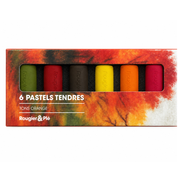 Pastel tendre Tons orange Set 6 pcs - Rougier&Plé - Rougier et Plé