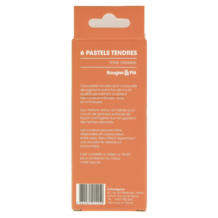 Pastel tendre Tons orange Set 6 pcs - Rougier&Plé - Rougier et Plé