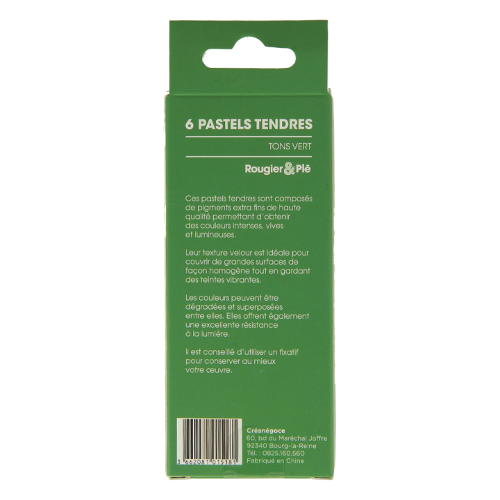 Pastel tendre Tons vert Set 6 pcs - Rougier&Plé - Rougier et Plé