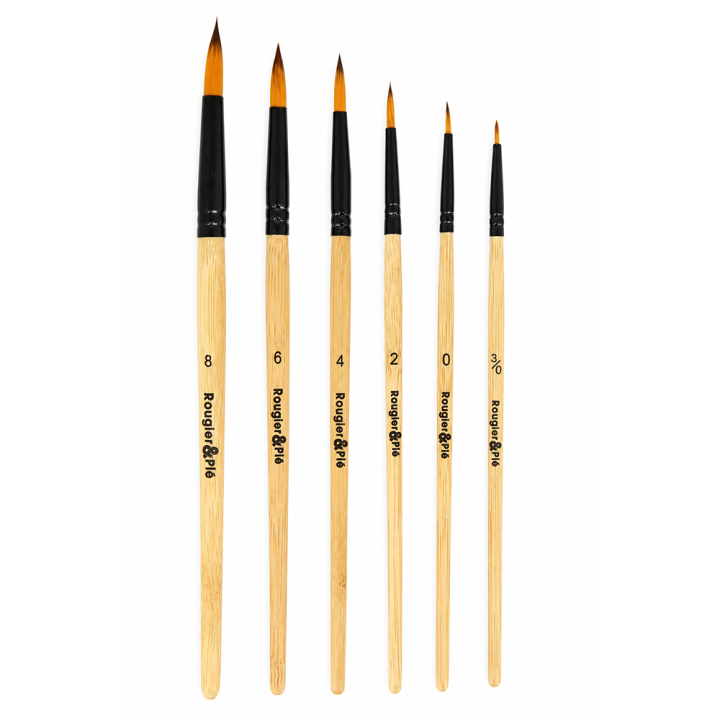 Pinceau acrylique Rond Set 6 pcs - Rougier&Plé - Rougier et Plé