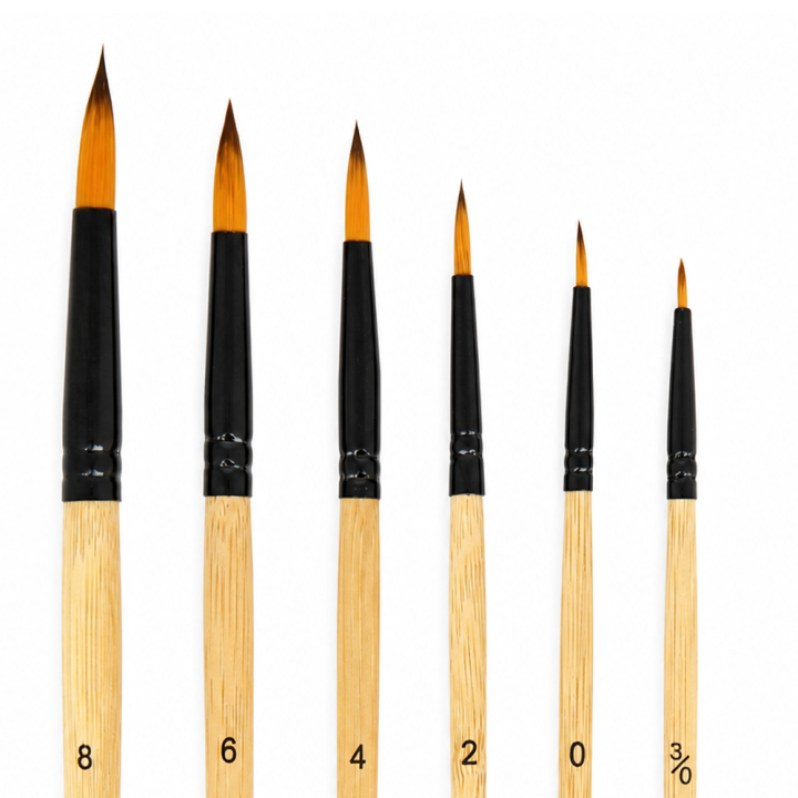 Pinceau acrylique Rond Set 6 pcs - Rougier&Plé - Rougier et Plé