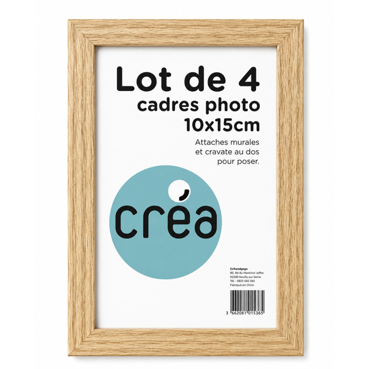 Cadre photo effet bois 10 x 15 cm 4 pcs - Créa - Rougier et Plé