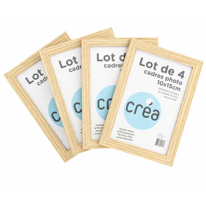 Cadre photo effet bois 10 x 15 cm 4 pcs - Créa - Rougier et Plé
