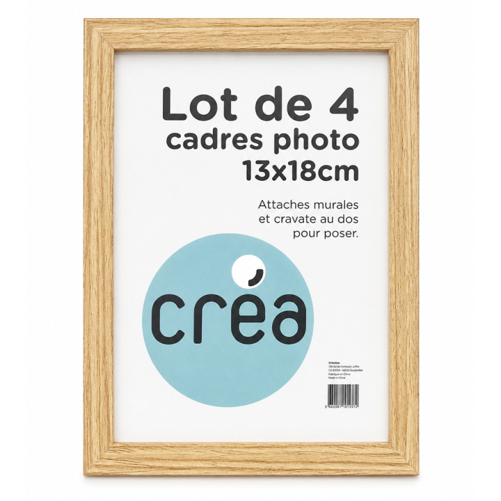 Cadre photo effet bois 13 x 18 cm 4 pcs - Créa - Rougier et Plé