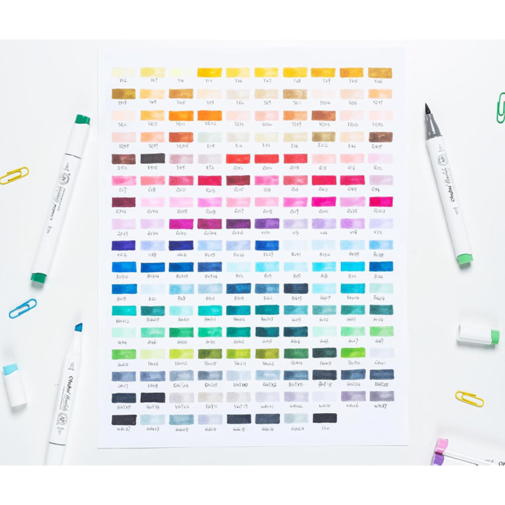 Feutre à alcool Honolulu double pointe Brush et biseau 168 pcs - Ohuhu - Rougier et Plé